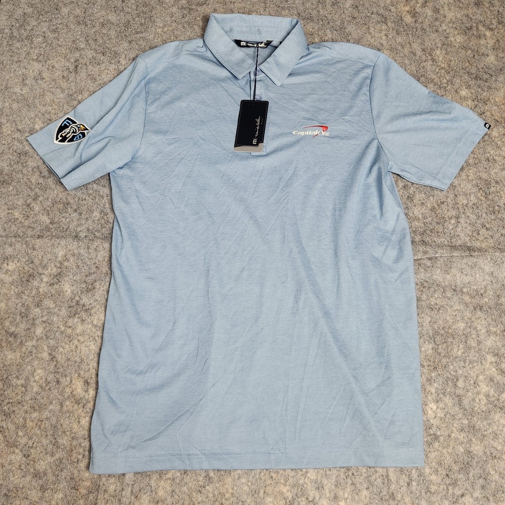 NEW Travis Mathew Oceanside Polo Shirt Mens Medium Navy Blue Golf Short Sleeve